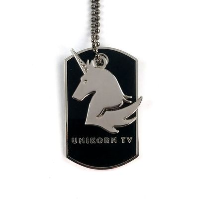 kaufen Werbe-Kustom-Logo Gravierter Hunde-Tag / Einhorn Metall-Hunde-Tag Online-Herstellung