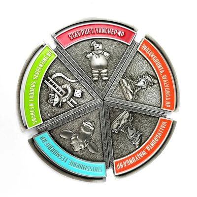kaufen 5 Teil Antiquität Segment Silber Custom Medaillen mit Magnet Custom Druckguss Online-Herstellung