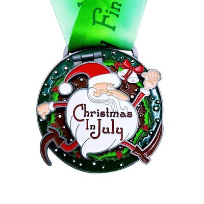 kaufen Juli Weihnachtslaufmedaillen Marathon Finisher Award Flip Top Medaille Online-Herstellung