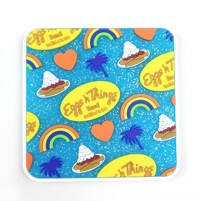 kaufen Custom Promotional Pvc Rubber Coaster mit Glitter Online-Herstellung
