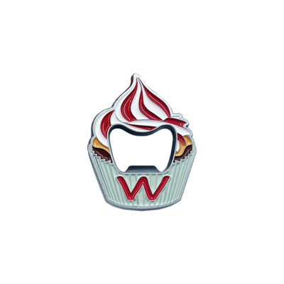 kaufen 50×40×4mm Flaschenöffner in Cupcake-Form aus Weichemaille Online-Herstellung
