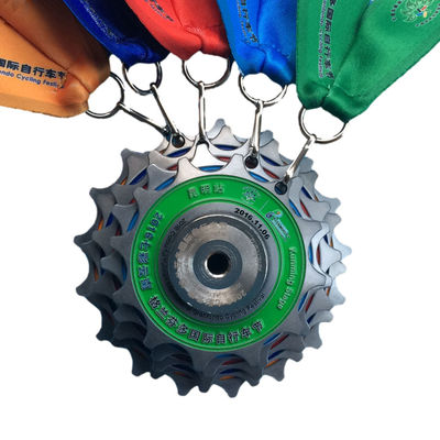Zink-Legierung / Messing-Rennrad-Medaillen mit Logo-Druck