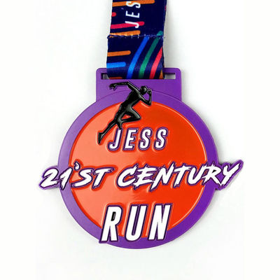Farbspray Online Marathon Medaille Runde Form Für Zahnräder Tag Laufen