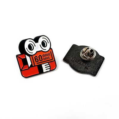 Werbe-Emaille-Emblem Lapel Pin Schwarz Nickelplattiert Einseite
