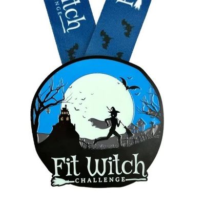 Glänzend Fit Hexen Herausforderung Halloween-Medaille / Maßgeschneiderte Medaillen