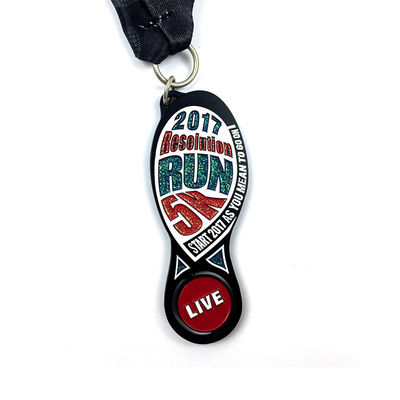 Spezialität Weiches Emaille glänzende Glitter-Medaille mit Band