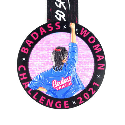 Custom Insert Medal UV-Druck-Award mit transparenten Glas