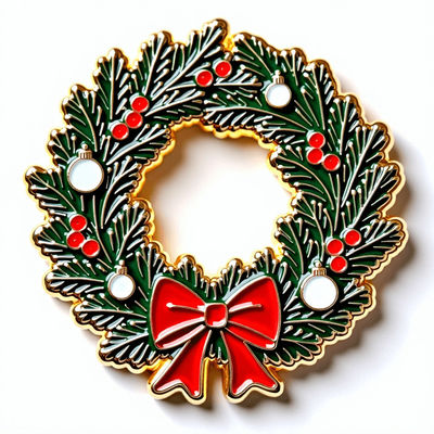 Weihnachtskrans Kühlschrank Magnet mit Kiefernbären und Bogen